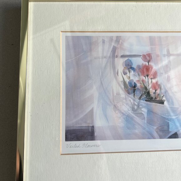 Brent Heighton Veiled Flowers Gold Framed Signed Art Print, 11”H x 9.5”W - Picture 4 of 8